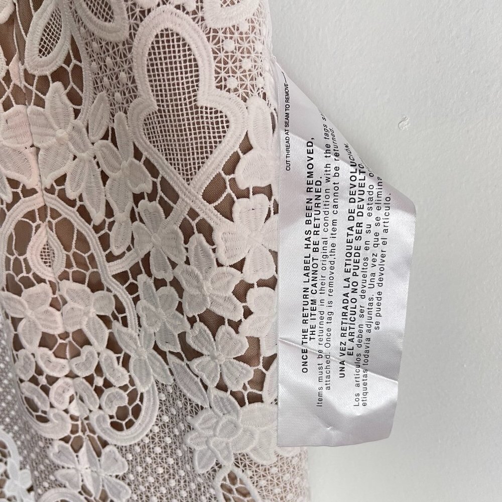 DRESS THE POPULATION Jayleen Lace Midi Dress in Off White Size Small NWT - Picture 7 of 12